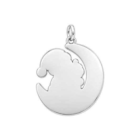 Christmas Moon Hug Charm Bracelet – Personalized Grandma Gift – back of the charm, engraving area