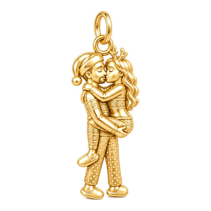Christmas Morning Hug Charm and Polyester Cord Bracelet Set