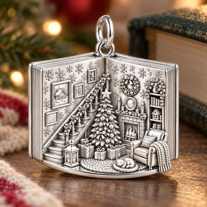 Christmas Morning Storybook Charm Bracelet – Personalized Gift – macro detail of the charm