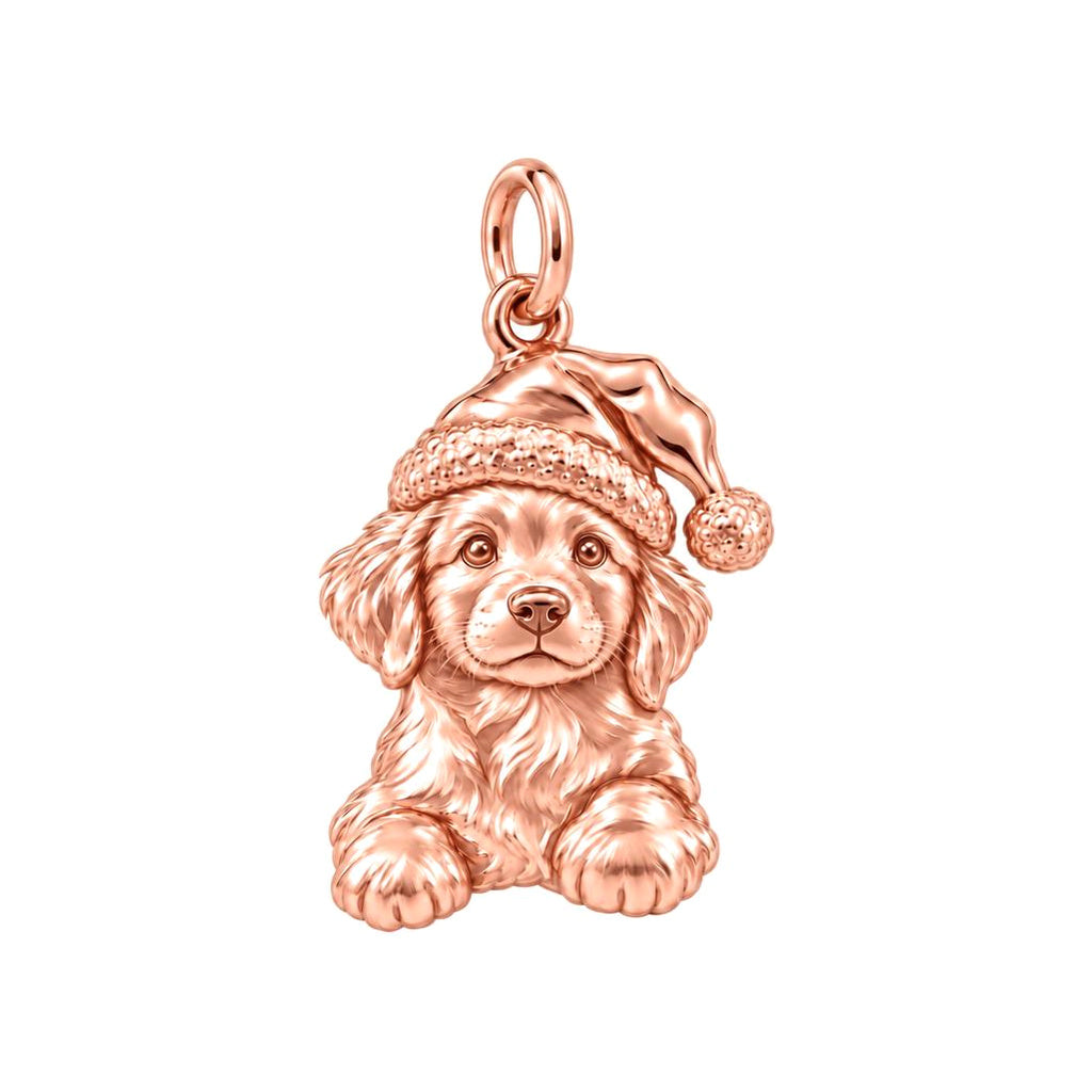 Christmas Puppy Charm and Polyester Cord Bracelet Set