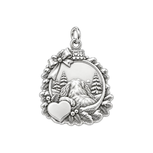 Christmas Remembrance Ornament Charm Bracelet – Personalized Pet Gift – back of the charm, engraving area