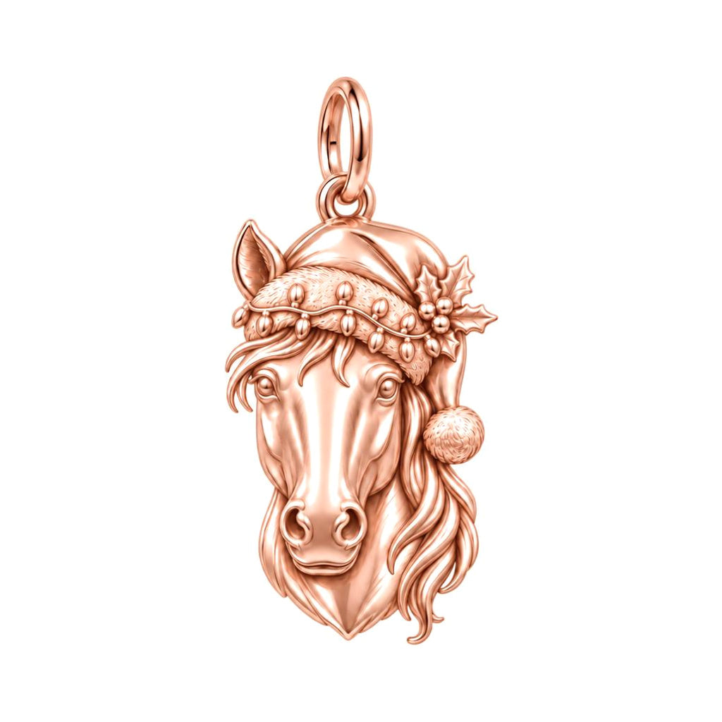 Christmas Stallion Charm and Polyester Cord Bracelet Set