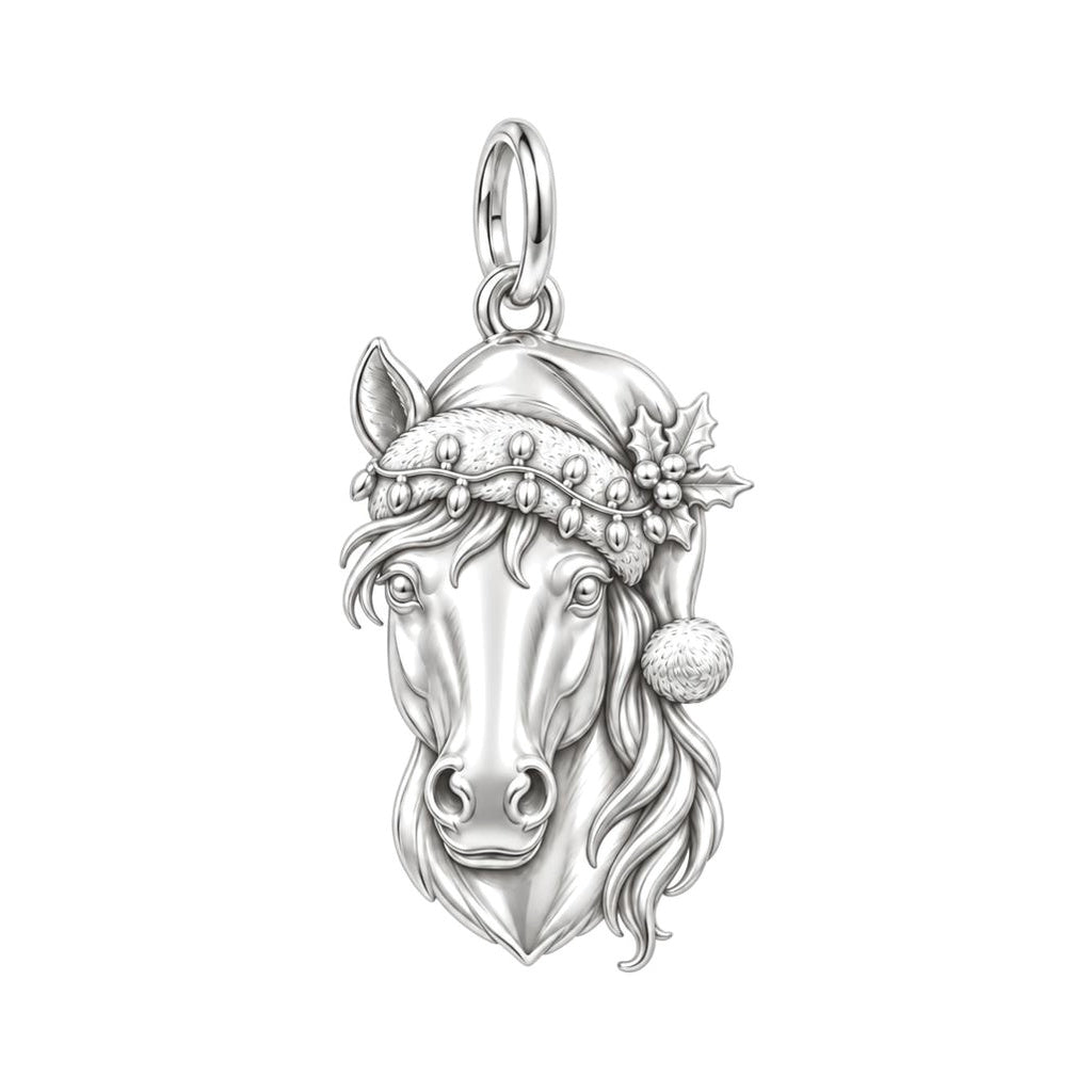 Christmas Stallion Charm and Polyester Cord Bracelet Set