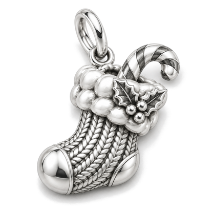 Christmas Stocking Charm — Silver Super Macro | charm-topics-remaining-444-2026-09-14 | topic-149