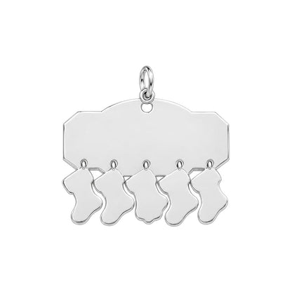 Christmas Stocking Family Mantel Charm Bracelet Set – back of the charm, engraving area