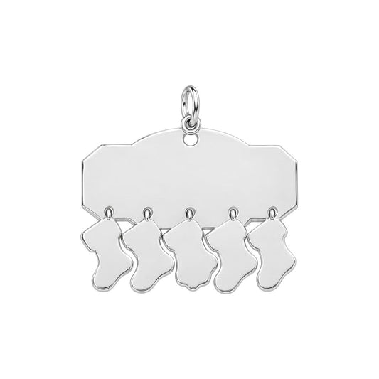 Christmas Stocking Mantel Charm Bracelet – Personalized Family Gift – back of the charm, engraving area