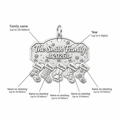 Christmas Stocking Mantel Charm Bracelet – Personalized Family Gift – personalization guide