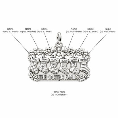 Christmas Stocking Mantle Charm Bracelet – Personalized Family Gift – personalization guide