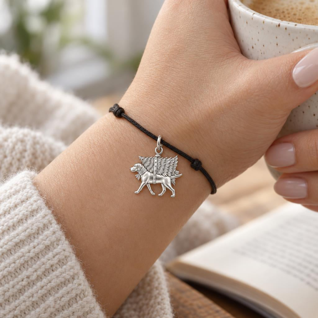 Christmas Tree Lab Charm and Polyester Cord Bracelet Set