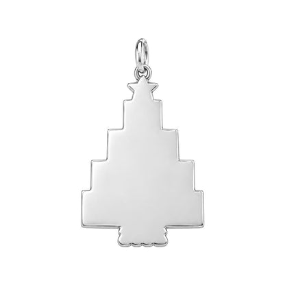 Christmas Tree Photo Collage Charm Bracelet – Personalized Mom Gift – back of the charm, engraving area