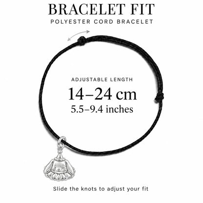 Circus Puppy Clown Charm Bracelet – Personalized Dog Mom Gift – adjustable black cord bracelet, 14–24 cm