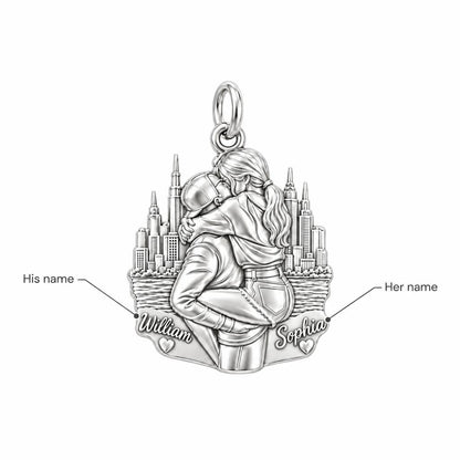 City Skyline Kiss Charm Bracelet – Personalized Couple Gift – personalization guide