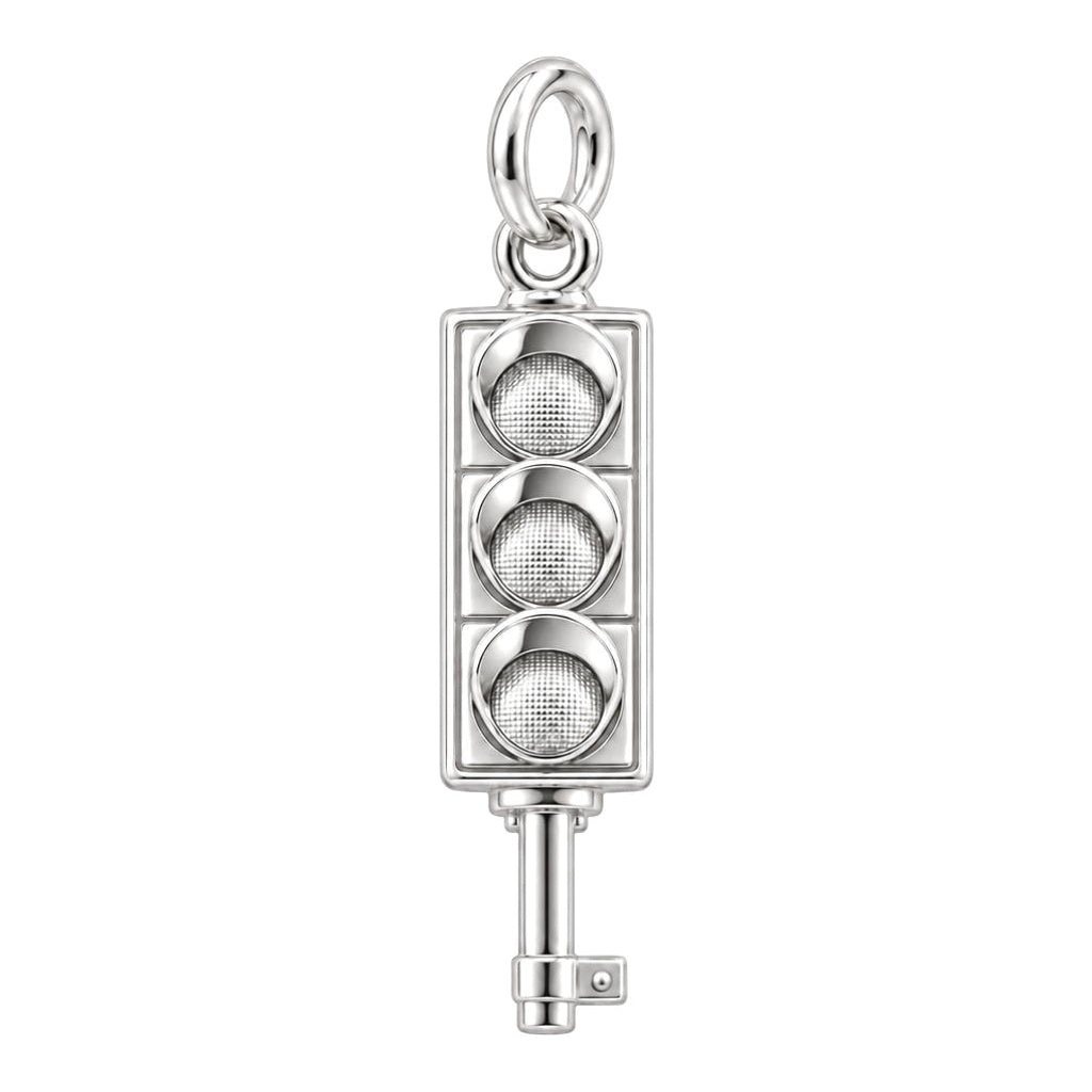City Traffic Light Key Charm Bracelet – Personalized Gift – silver plated 2 cm charm, front view