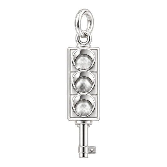 City Traffic Light Key Charm Bracelet – Personalized Gift – silver plated 2 cm charm, front view