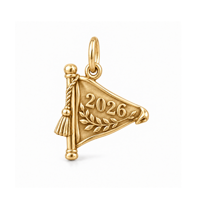 Class of 2026 Pennant Charm — Gold | charm-topics-remaining-444-2026-09-14 | topic-414