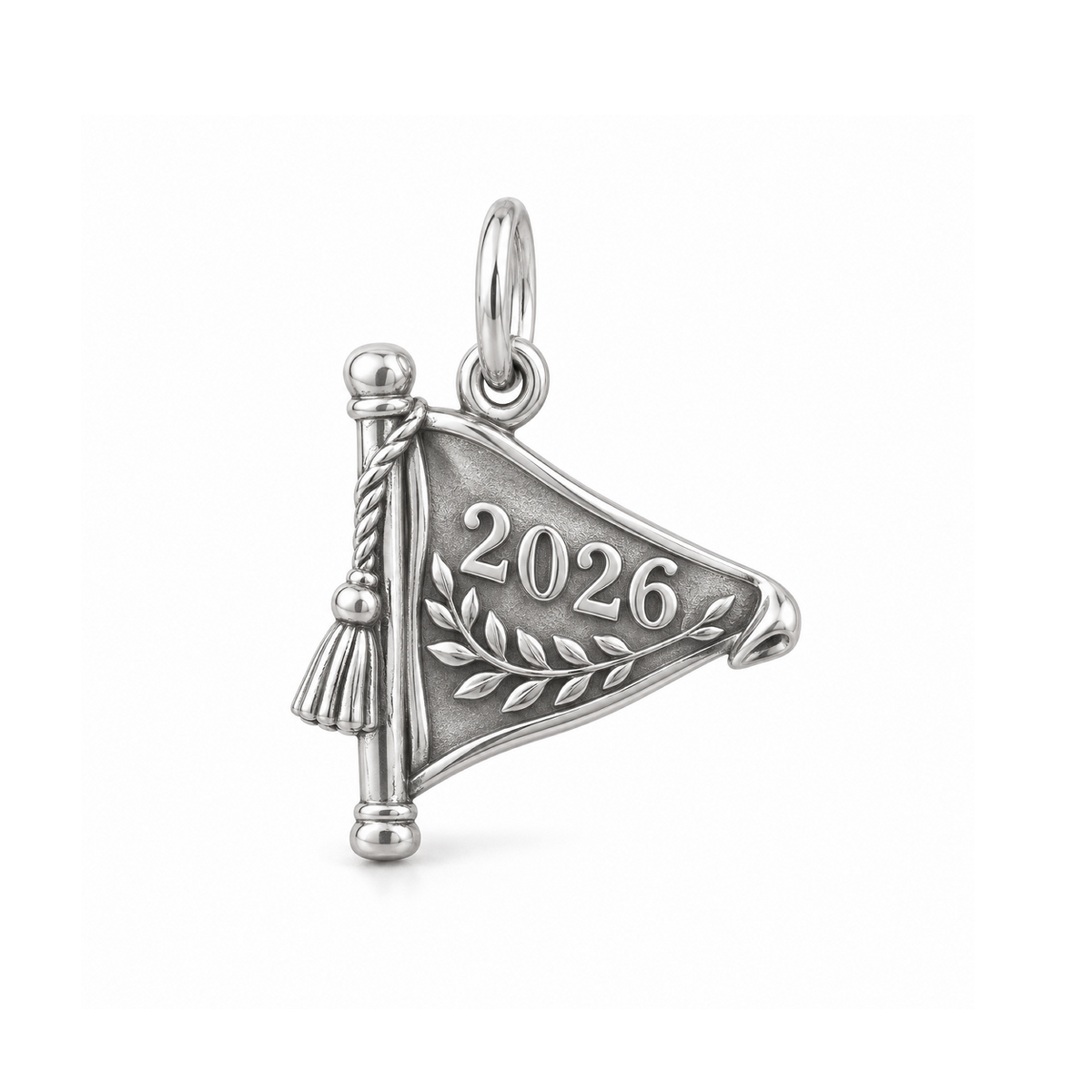 Class of 2026 Pennant Charm — Silver | charm-topics-remaining-444-2026-09-14 | topic-414