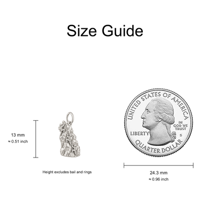 Cliff and Climbing Vine Charm — Size Guide — 13 mm body excluding bail and rings — 50-works-silver-20260916-115