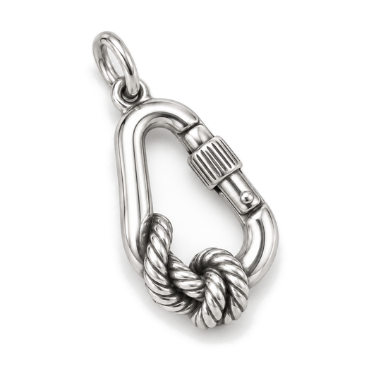 Climb Together Carabiner Charm — Silver Super Macro | charm-topics-remaining-444-2026-09-14 | topic-349