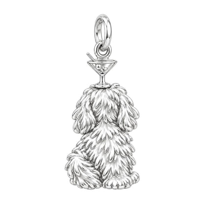 Cocktail Balancing Pup Charm Bracelet – Personalized Dog Mom Gift – back of the charm, engraving area