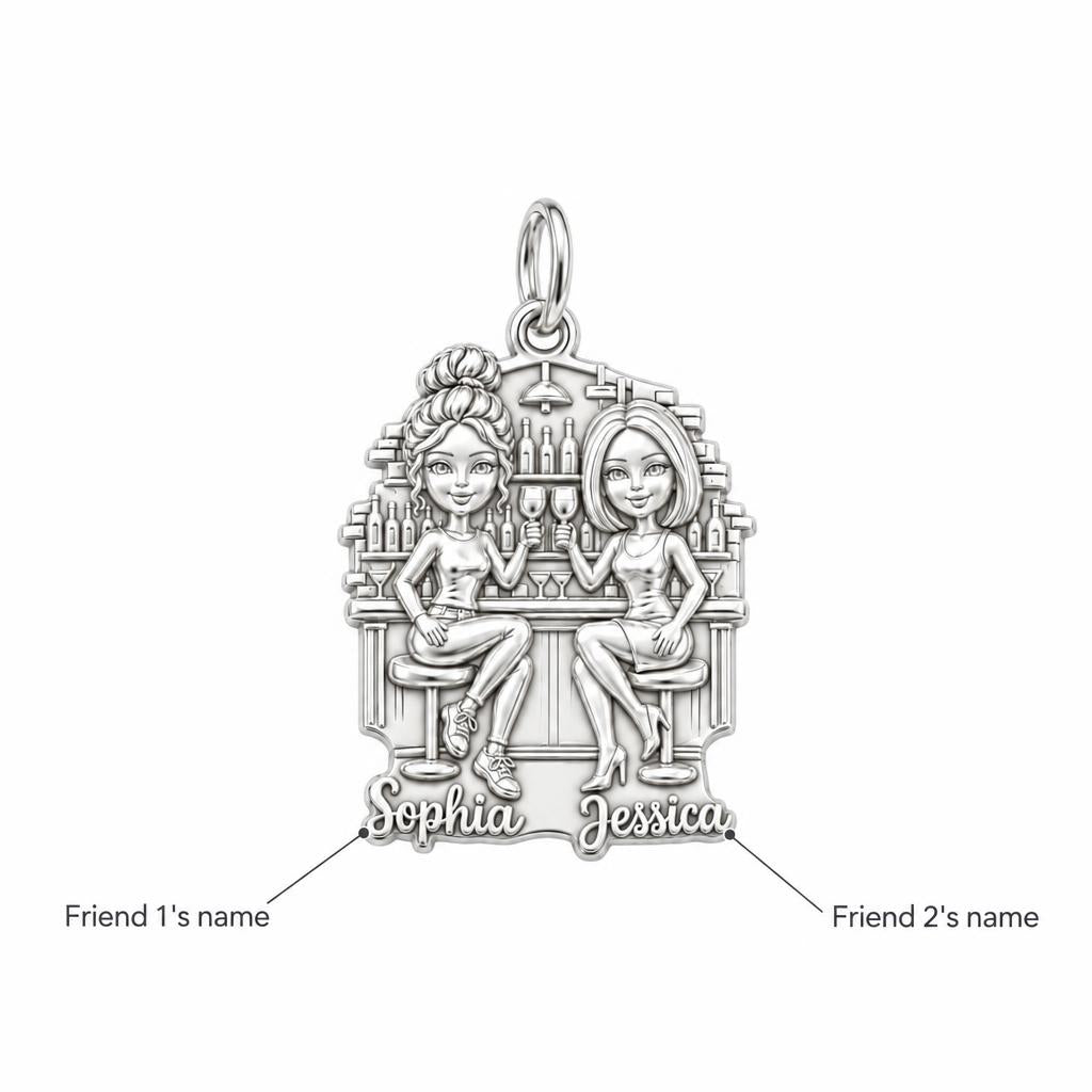 Cocktail Hour Besties Charm Bracelet – Personalized Friend Gift – personalization guide