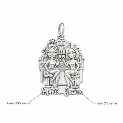 Cocktail Hour Besties Charm Bracelet – Personalized Friend Gift – personalization guide