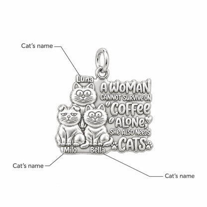 Coffee and Cats Charm Bracelet – Personalized Cat Mom Gift – personalization guide
