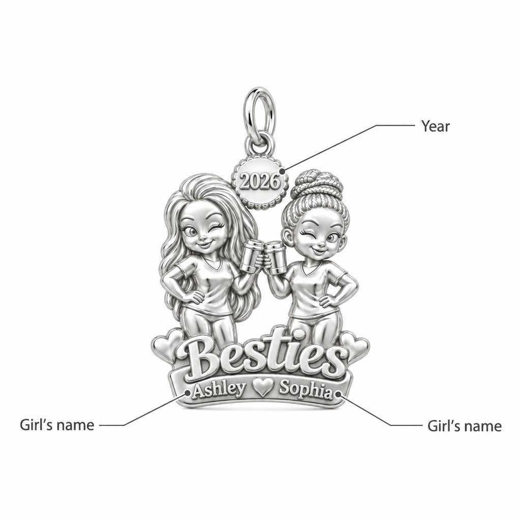 Coffee Date Besties Charm Bracelet – Personalized Best Friend Gift – personalization guide