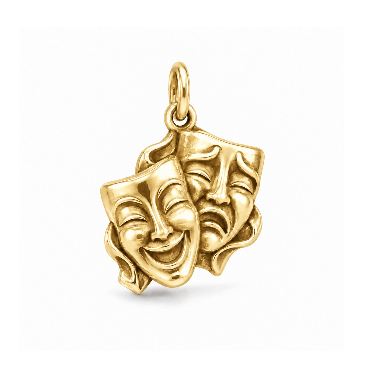 Comedy & Tragedy Masks Charm — Gold | charm-topics-remaining-444-2026-09-14 | topic-239