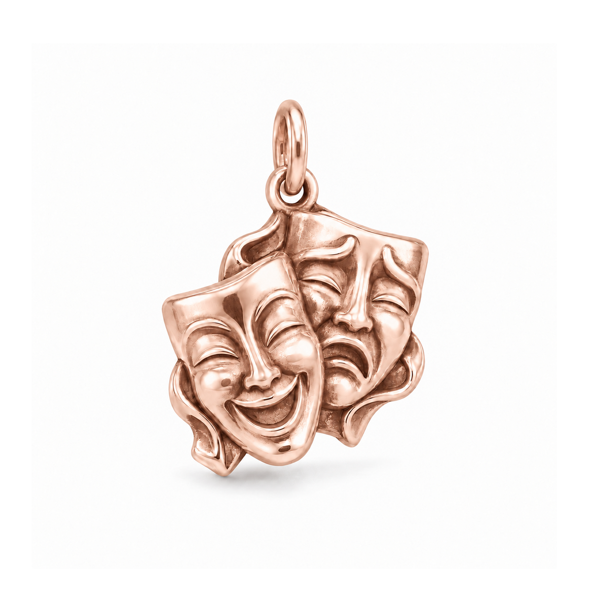 Comedy & Tragedy Masks Charm — Rose Gold | charm-topics-remaining-444-2026-09-14 | topic-239