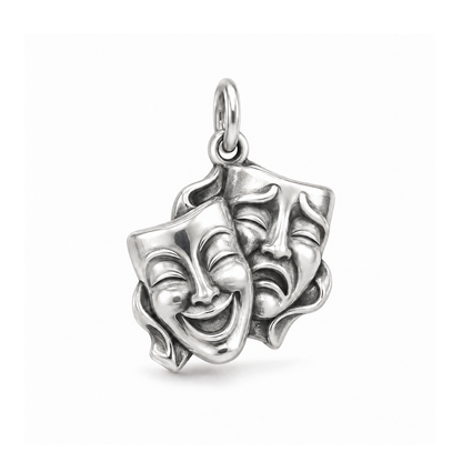 Comedy & Tragedy Masks Charm — Silver | charm-topics-remaining-444-2026-09-14 | topic-239