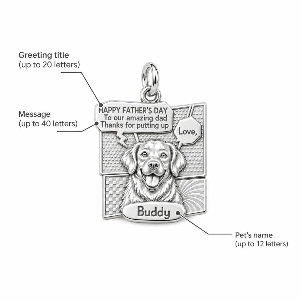 Comic Book Hero Pet Charm Bracelet – Personalized Dad Gift – personalization guide