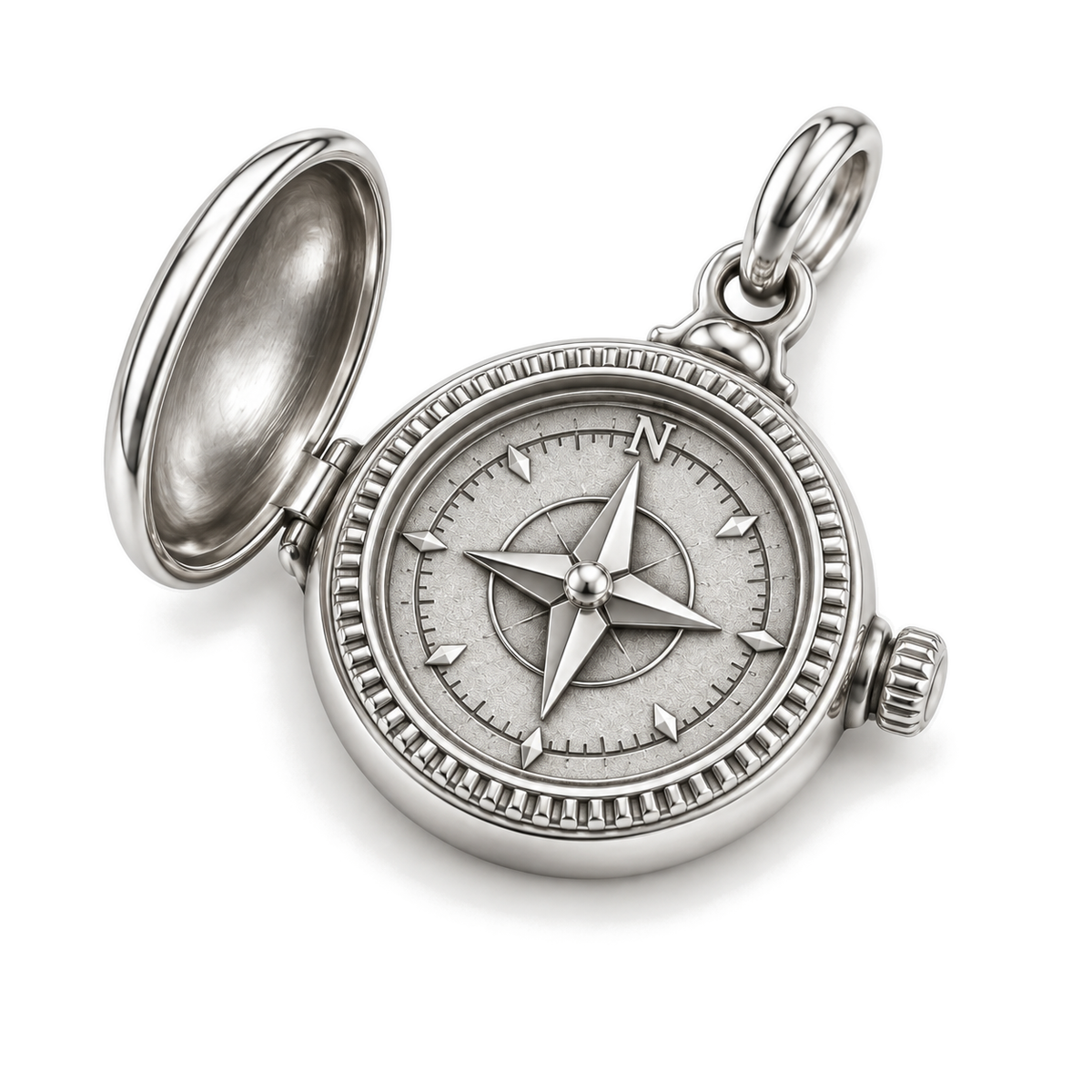Compass Charm — Silver Super Macro | charm-topics-remaining-444-2026-09-14 | topic-083