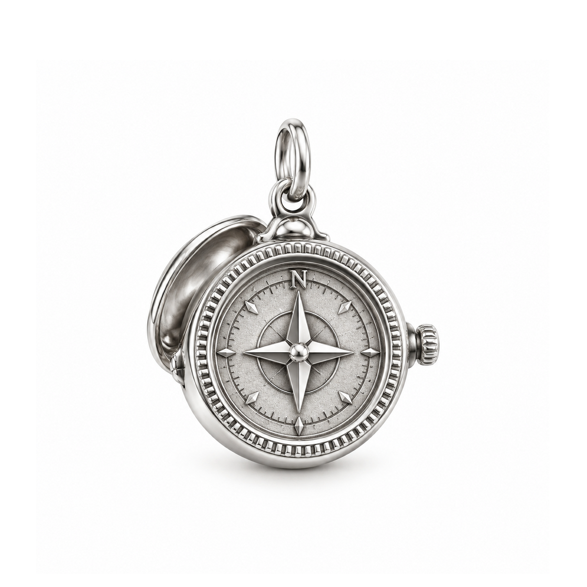 Compass Charm — Silver | charm-topics-remaining-444-2026-09-14 | topic-083
