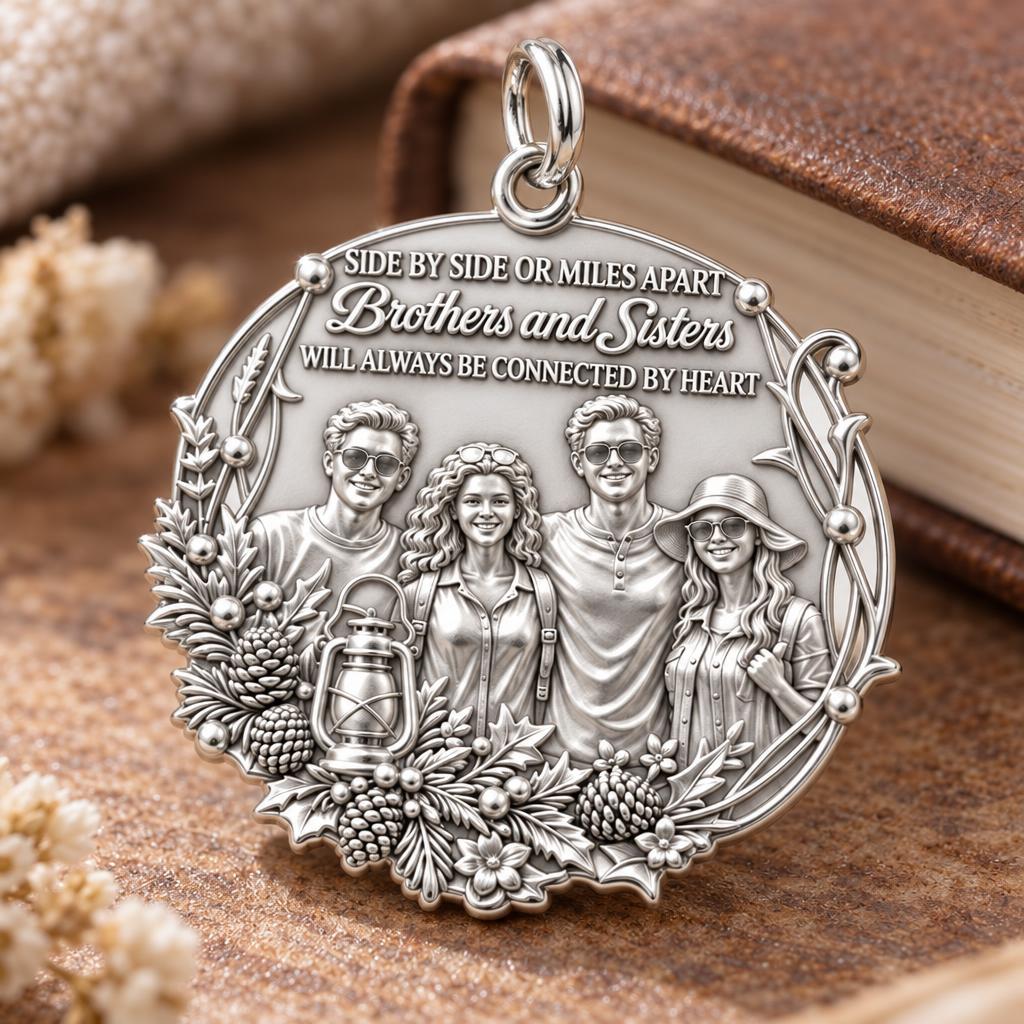 Connected by Heart Charm Bracelet – Personalized Sibling Gift – macro detail of the charm
