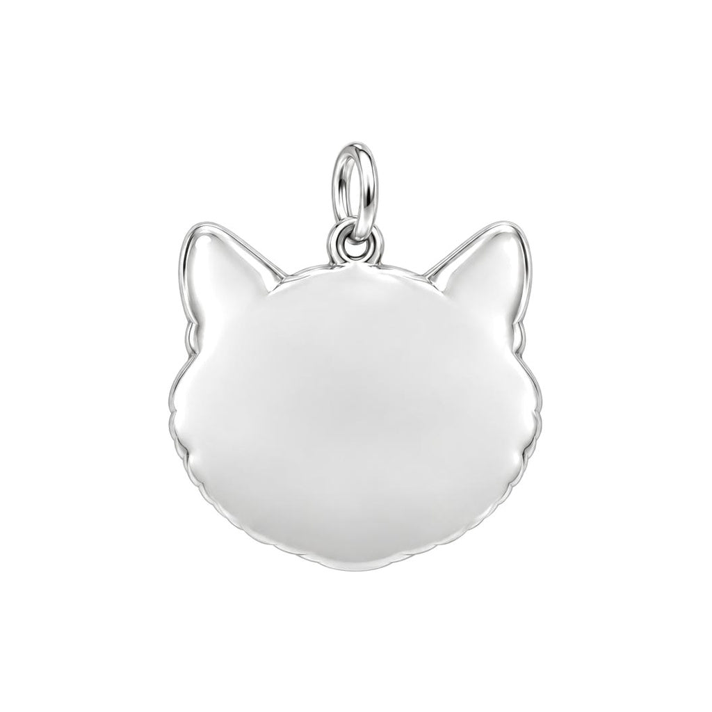 Contented Furry Friend Charm Bracelet – Personalized Cat Mom Gift – back of the charm, engraving area