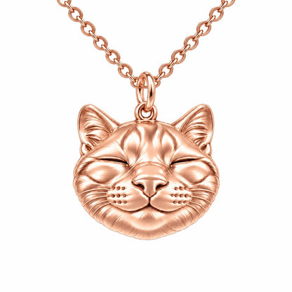 Contented Furry Friend Charm Necklace Set – rose gold, front view