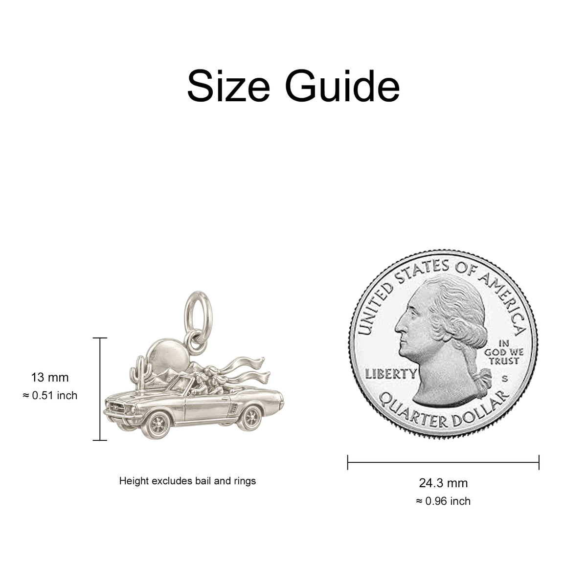 Convertible and Two Scarves Charm — Size Guide — 13 mm body excluding bail and rings — 50-works-silver-20260916-136