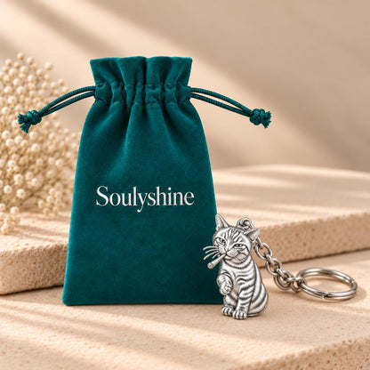 Cool Cat Joint Charm Keychain – Soulyshine velvet gift pouch