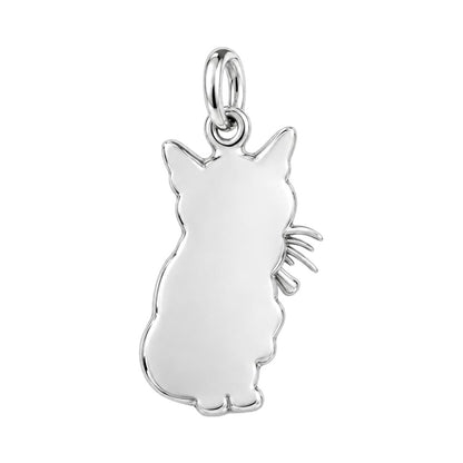 Cool Cat Joint Huggie Charm Earrings – back of the charm, engraving area
