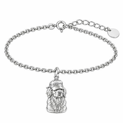 Cool Companion Dog Charm Bracelet Set – silver, front view