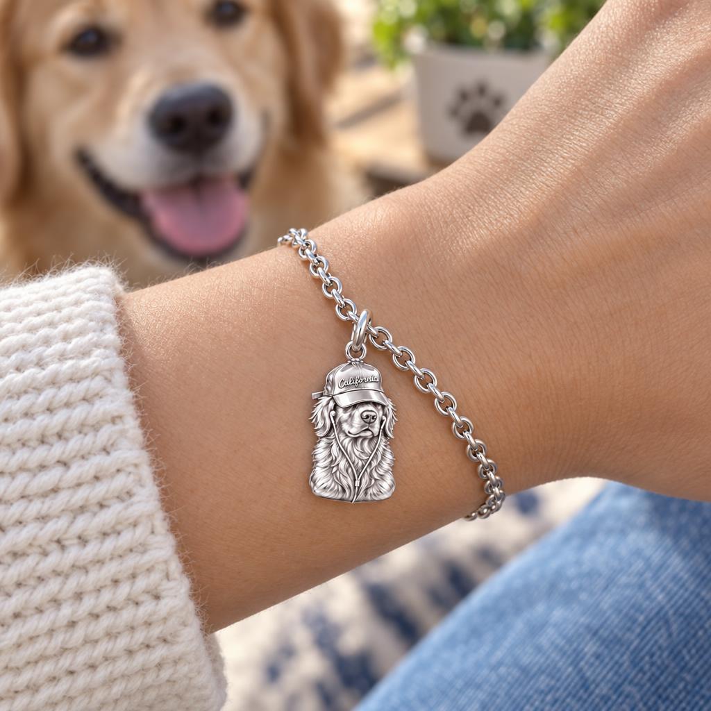 Cool Companion Dog Charm Bracelet Set – worn / in use