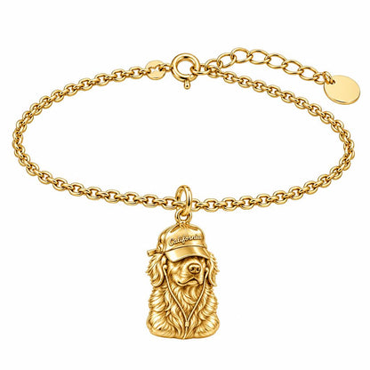 Cool Companion Dog Charm Bracelet Set – 18K gold, front view