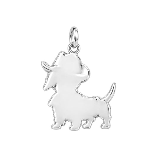 Cool Cowboy Dachshund Charm Bracelet – Personalized Dog Mom Gift – back of the charm, engraving area