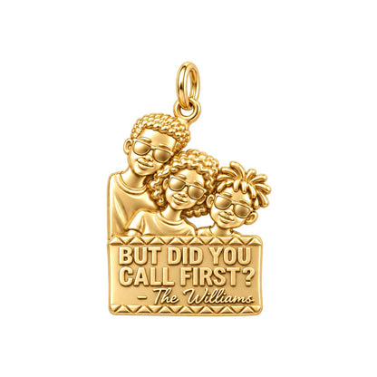 Cool Family Reunion Charm Bracelet – Personalized Family Gift – 18K gold plated 3 cm charm, front view