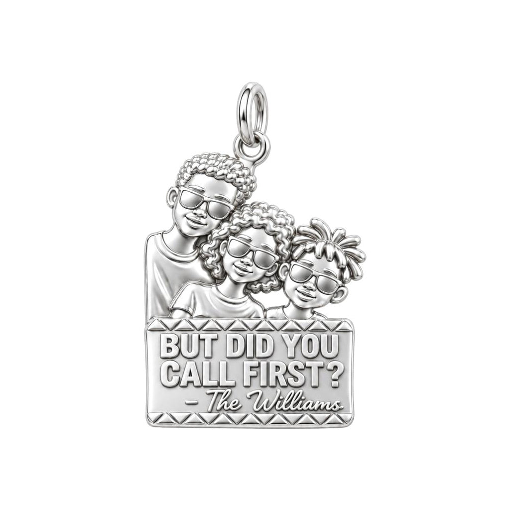 Cool Family Reunion Charm Bracelet – Personalized Family Gift – silver plated 3 cm charm, front view