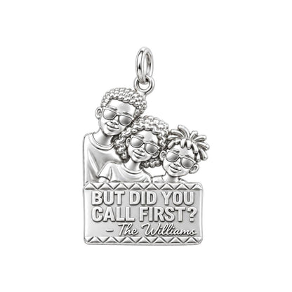 Cool Family Reunion Charm Bracelet – Personalized Family Gift – silver plated 3 cm charm, front view