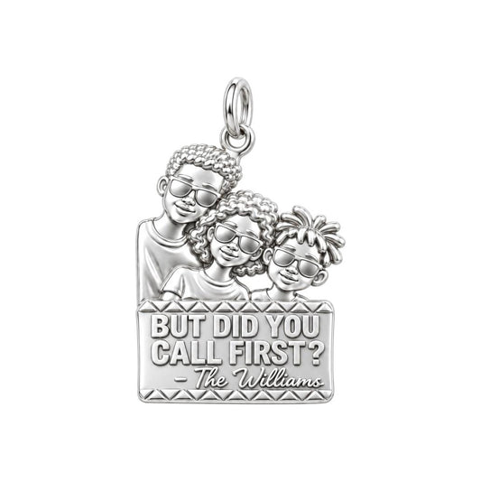 Cool Family Reunion Charm Bracelet – Personalized Family Gift – silver plated 3 cm charm, front view