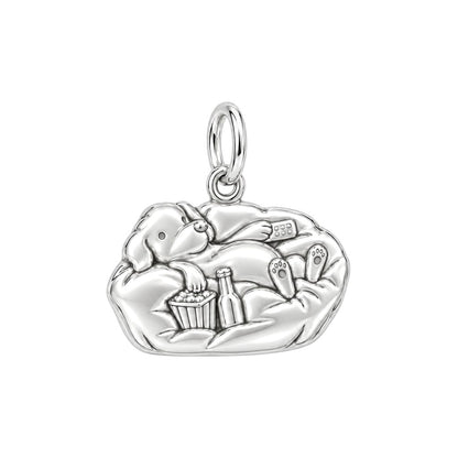 Couch Potato Pup Charm and Polyester Cord Bracelet Set