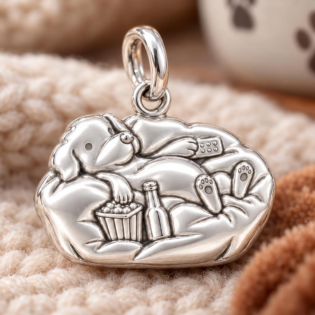 Couch Potato Pup Charm and Polyester Cord Bracelet Set