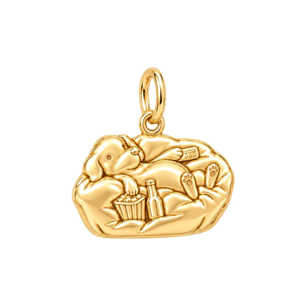 Couch Potato Pup Charm and Polyester Cord Bracelet Set